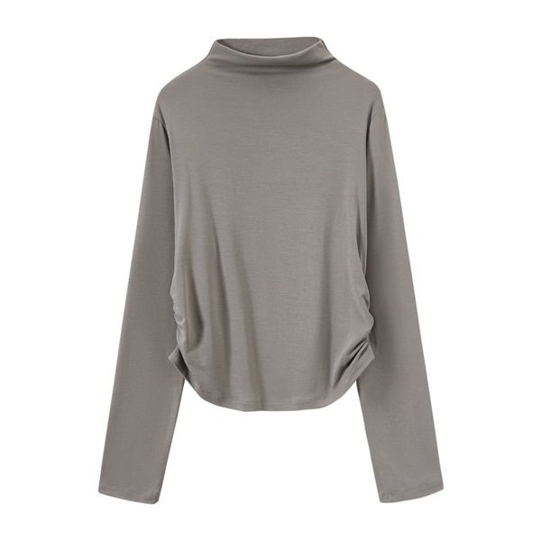  A434-Áo Len Lụa Dài Tay Rút Eo 