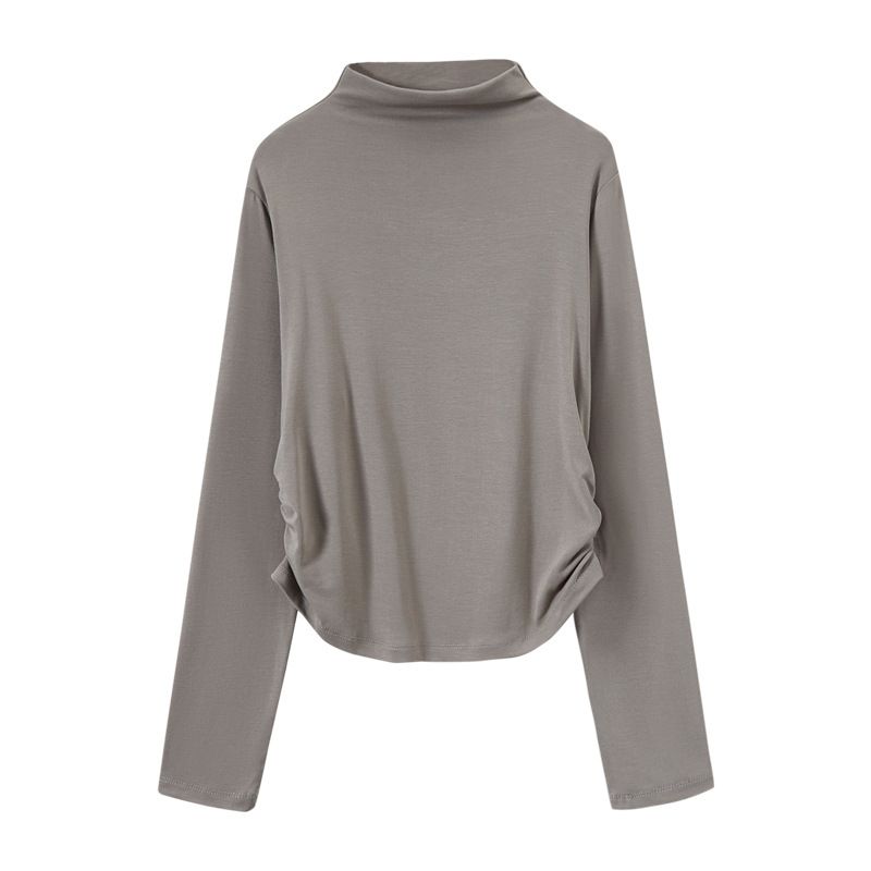  A434-Áo Len Lụa Dài Tay Rút Eo 