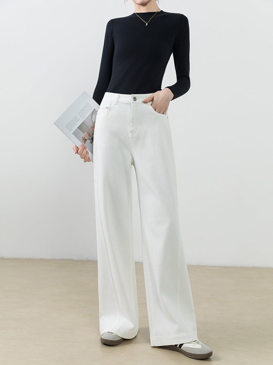  Q348-Quần Jeans Ống Rộng Hơi Loe Co Giãn 4 Chiều 