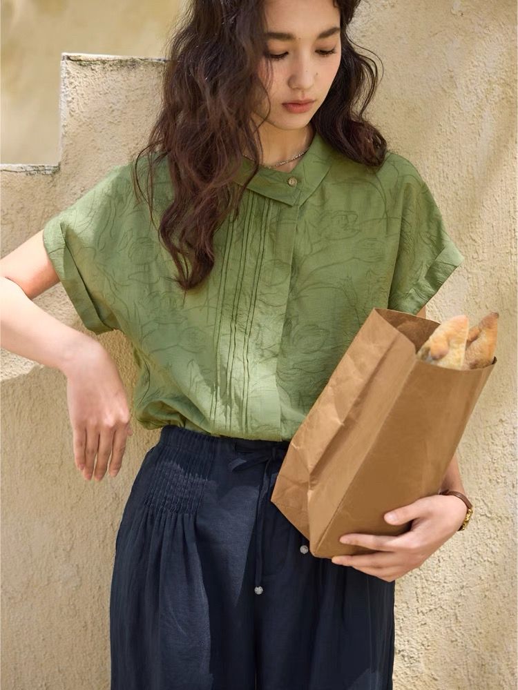  A717- Áo Sơ Mi Họa Tiết Hoa Tulip 