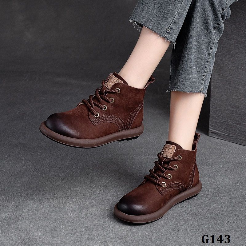  G143-Giày Da Thật Cổ Điển Cột Dây 