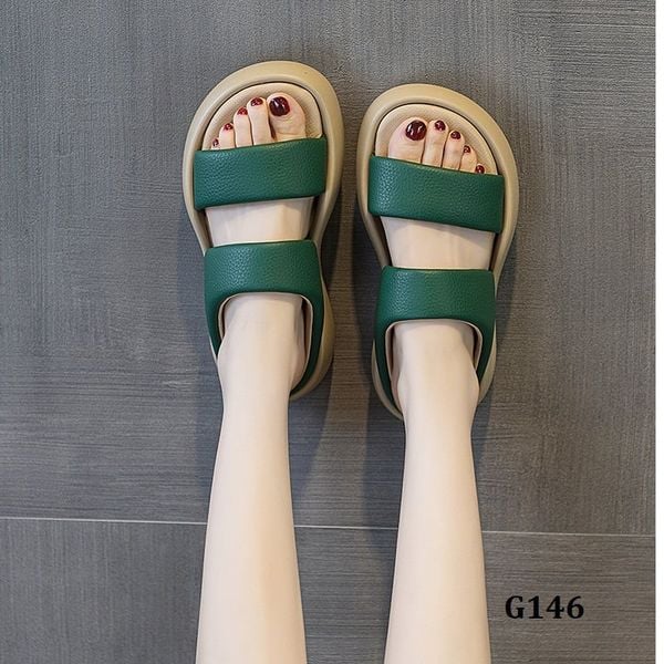  G146-Giày Dép Da Thật Quai Ngang Năng Động 