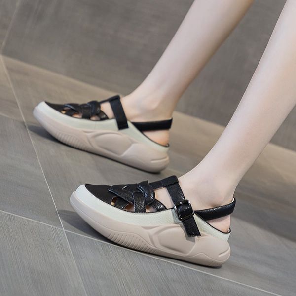  G194-Giày Sandal Da Thật Trái Tim Êm Thoáng 