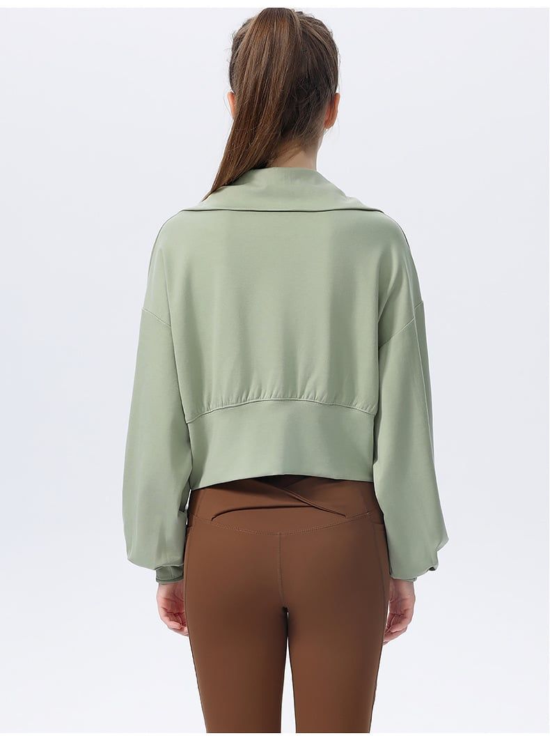  T02-Áo Thể Thao Yoga Cổ Đứng Mùa Thu Chống Nắng 