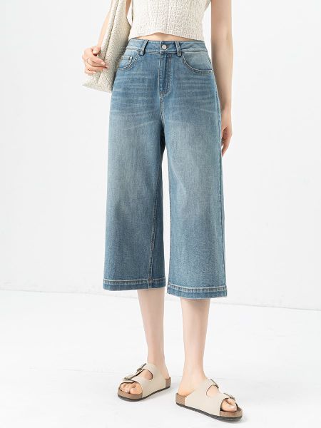  Q291-Quần Jeans Lửng Wash Nhẹ Gần 8 Tấc 