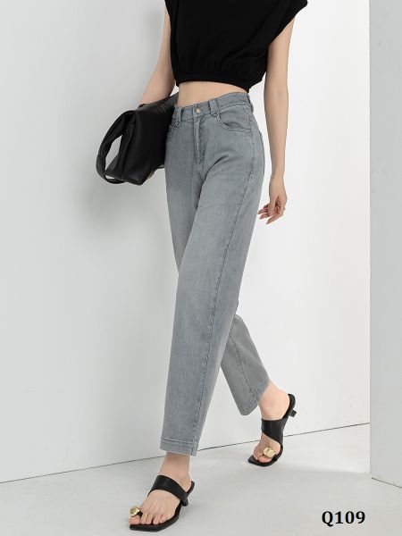  Q109-Quần Jeans Lụa Baguette Pháp 9 Tấc 