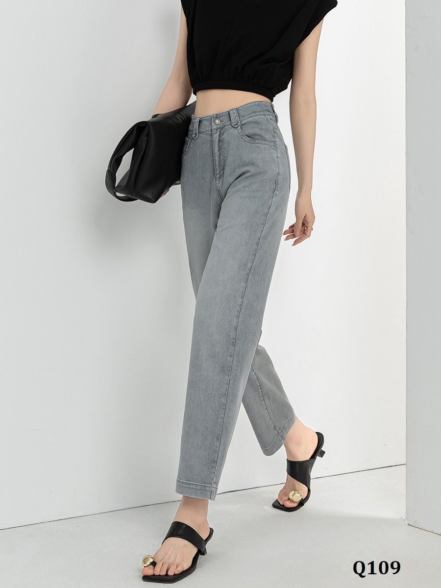  Q109-Quần Jeans Lụa Baguette Pháp 9 Tấc 