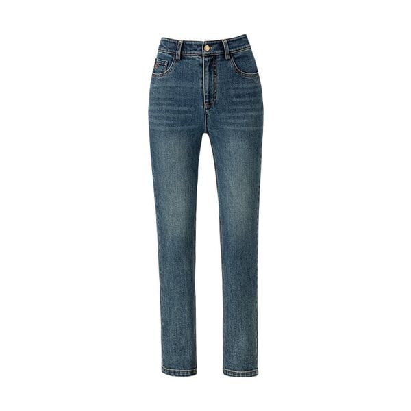  Q123-Quần Jeans Xanh Ống Bo Co Dãn 