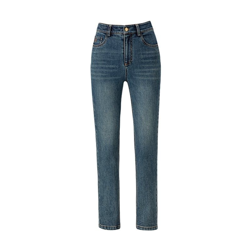  Q123-Quần Jeans Xanh Ống Bo Co Dãn 