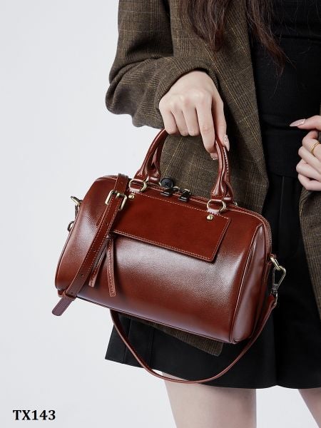  TX143-Túi Xách Da Thật Boston Thời Trang 