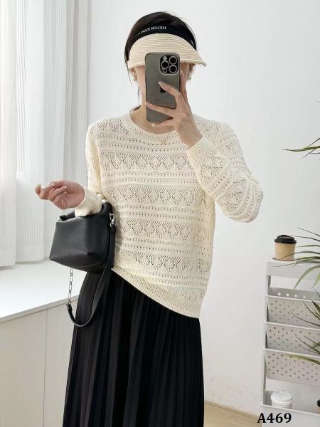  A469-Áo Len Dài Tay Dệt Kim Nghệ Thuật 