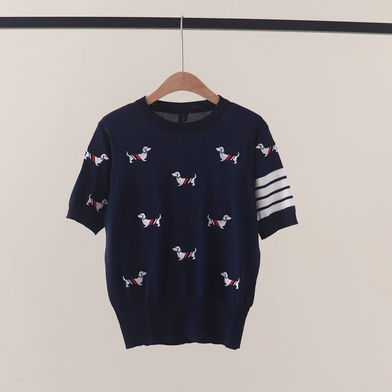  A438-Áo Thun Len Thêu Nhiều Cún Cưng 