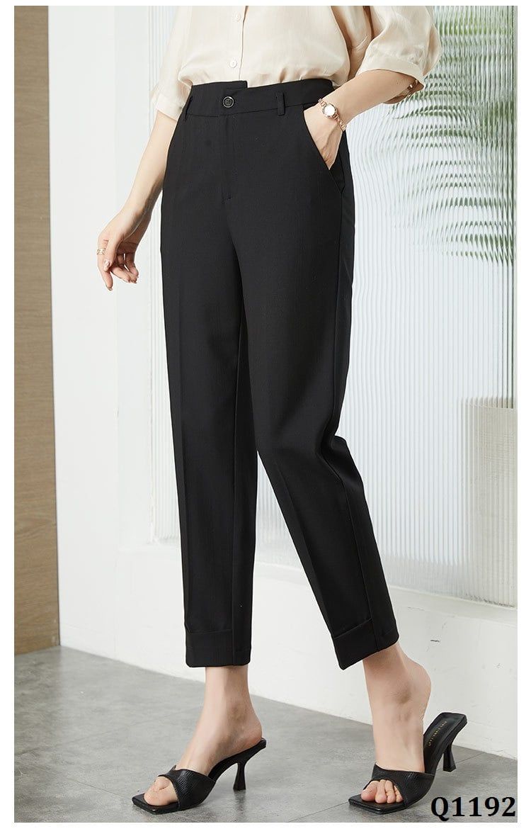  Q1192-Quần Âu Co Dãn Cách Điệu Lưng Gấu 