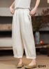 Q249-Quần Linen Ống Rộng Thêu Túi Bo Gấu