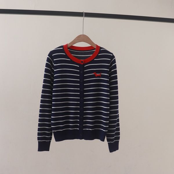  A759-Áo Len Dệt Kim Cardigan Cún Cưng Kẻ Sọc Mùa Thu 