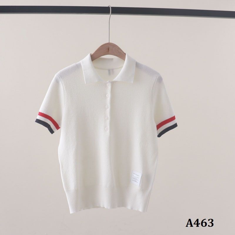  A463-Áo Len Lụa Có Cổ Sọc Bo Tay 