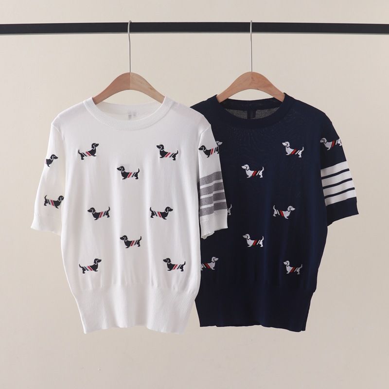  A438-Áo Thun Len Thêu Nhiều Cún Cưng 