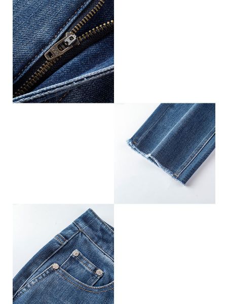  Q334-Quần Jeans Baguette 9 Tấc Co Dãn 4 Chiều 