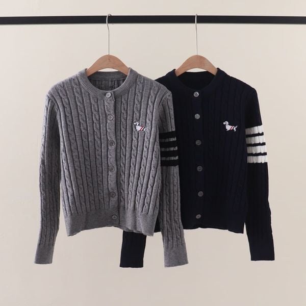  A788-Áo Len Dệt Kim Cardigan Sọc Tay Cún Cưng Mùa Thu 