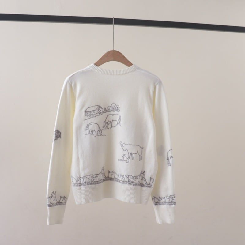  A766-Áo Len Dệt Kim Thêu Họa Tiết Sinh Động Mùa Thu 