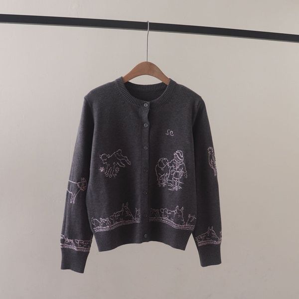  A766-Áo Len Dệt Kim Thêu Họa Tiết Sinh Động Mùa Thu 