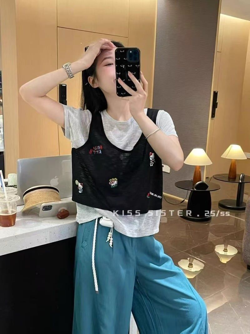  A671-Áo Len Lụa Hai Phần ĐiểmThêu 