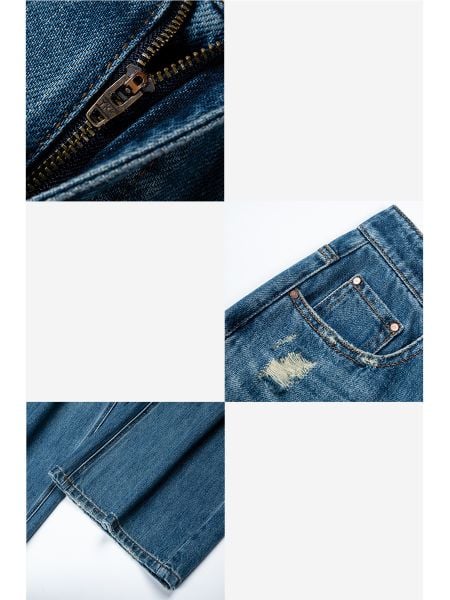  Q208-Quần Jeans Ống Rộng Wash Túi 