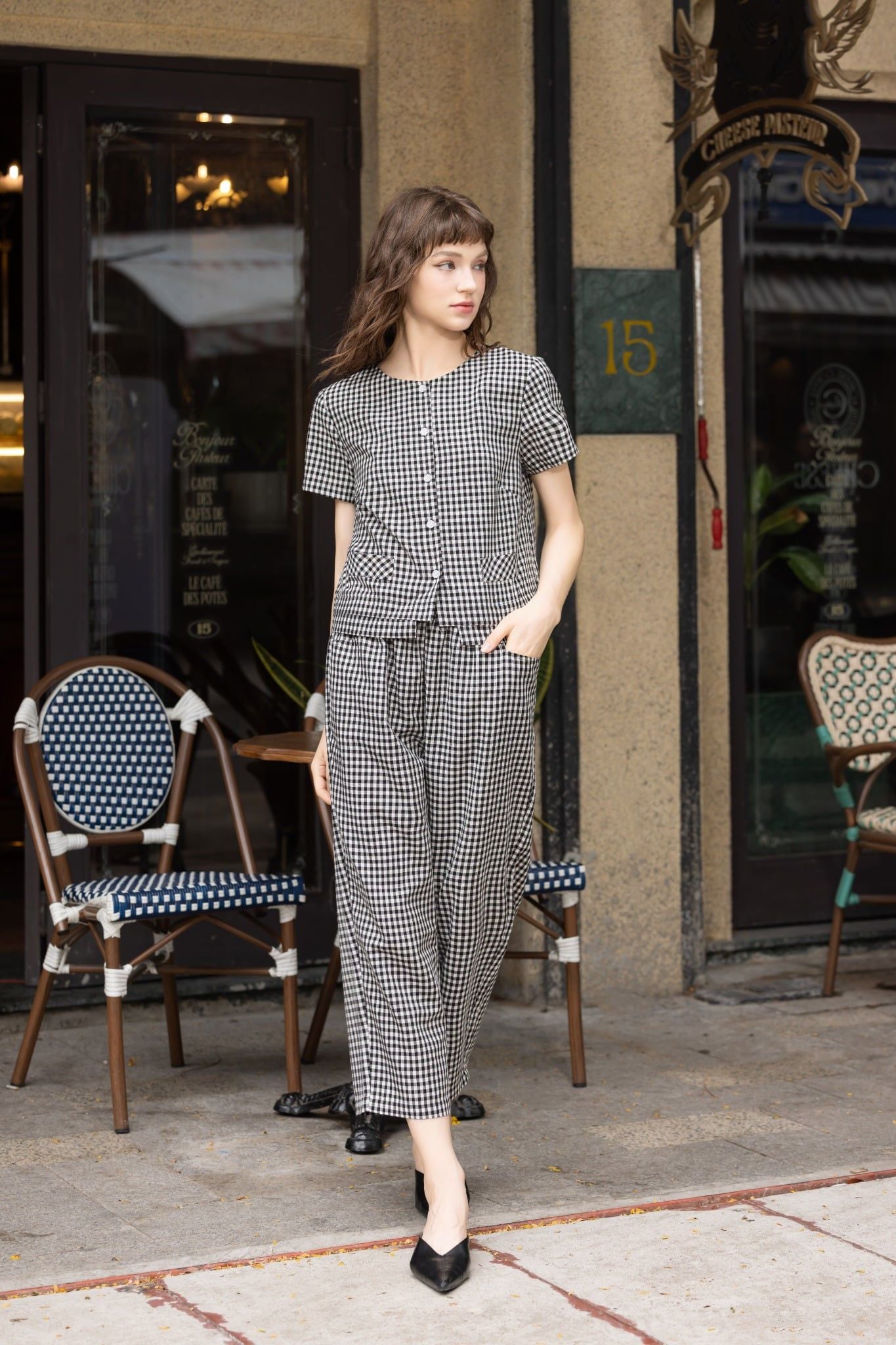  A659-Áo Sọc Karo Form Lửng 