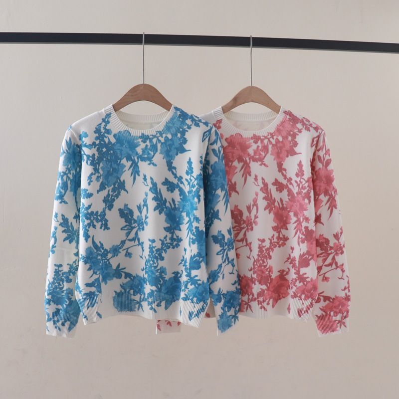  A798-Áo Len Dệt Kim Cardigan Hoa Lá Mùa Thu 