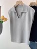 A661-Áo Len Lụa Băng Cổ Bẻ Không Tay Mỏng Mát