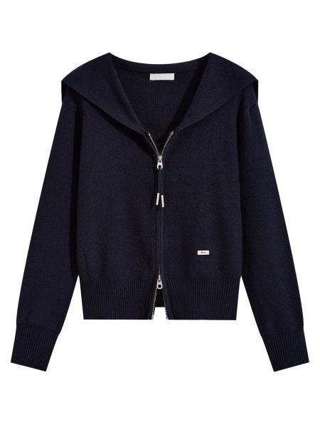  A761-Áo Len Dệt Kim Cardigan Khóa Kéo Cổ Kiểu Mùa Thu 