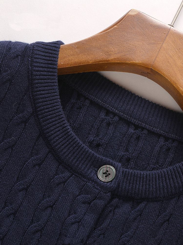  A775-Áo Len Dệt Kim Cardigan Retro Thanh Lịch Mùa Thu 