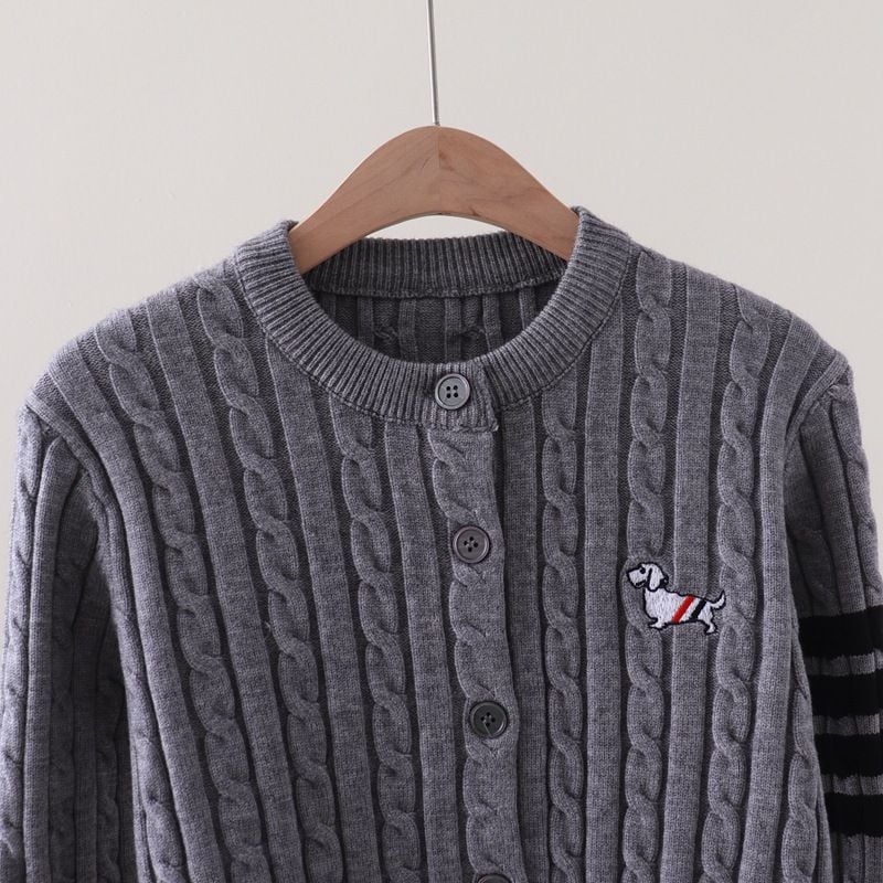  A788-Áo Len Dệt Kim Cardigan Sọc Tay Cún Cưng Mùa Thu 
