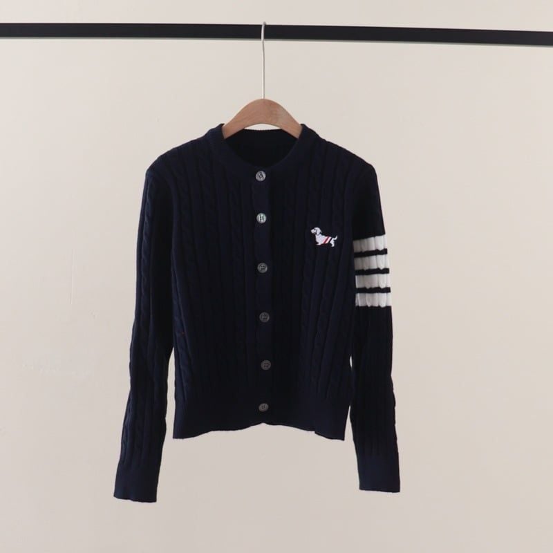  A788-Áo Len Dệt Kim Cardigan Sọc Tay Cún Cưng Mùa Thu 