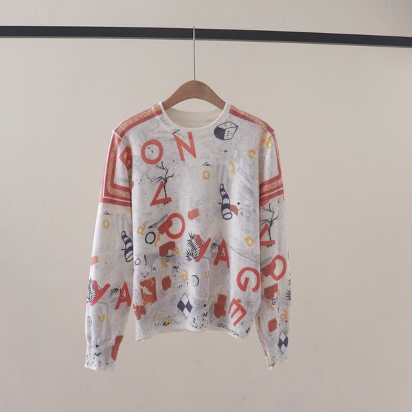  A755-Áo Len Dệt Kim Họa Tiết Trừu Tượng Mùa Thu 