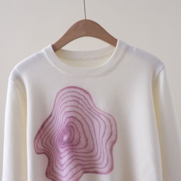  A764-Áo Len Dệt Kim Hoa Tiết Dưa Hành Mùa Thu 