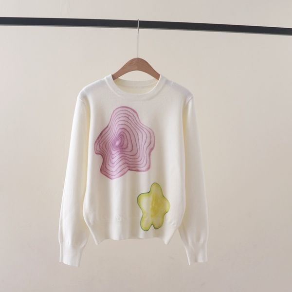  A764-Áo Len Dệt Kim Hoa Tiết Dưa Hành Mùa Thu 