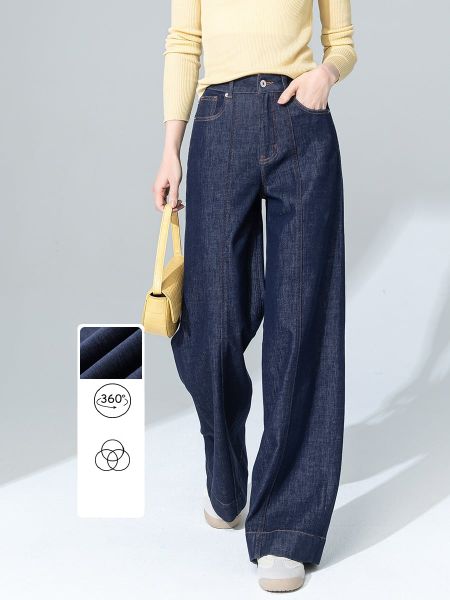  Q240-Quần Jeans Lụa Ống Rộng Co Dãn 4 Chiều 