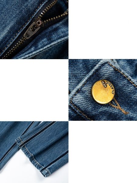  Q226-Quần Jeans Ống Đứng Chạy Viền Phối Màu Co Dãn 