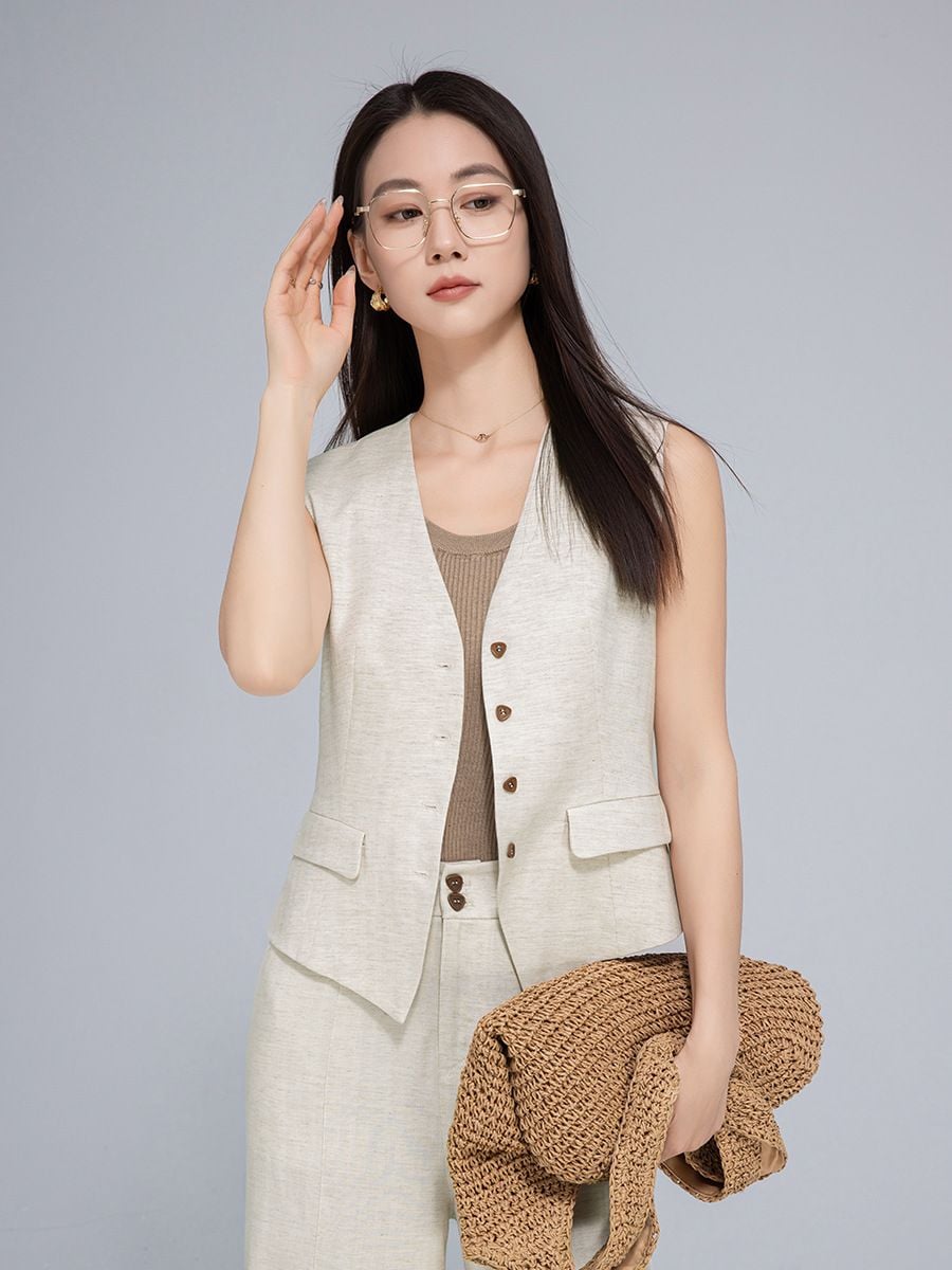  Q259-A639-Quần Linen Lụa Mềm Mại Thời Trang Vest 