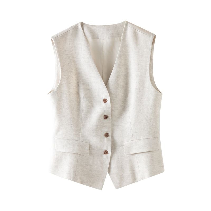  A639- Q259-Áo Linen Lụa Mềm Mại Thời Trang Vest 
