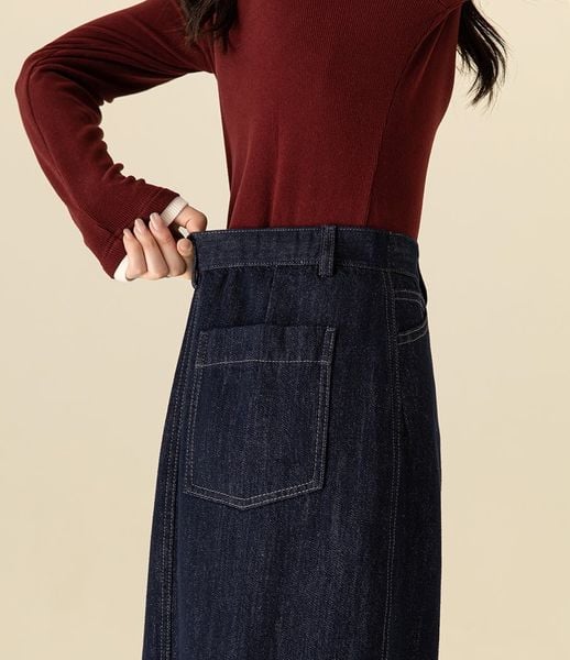  Q165-Chân Váy Jeans Lưng Thun 