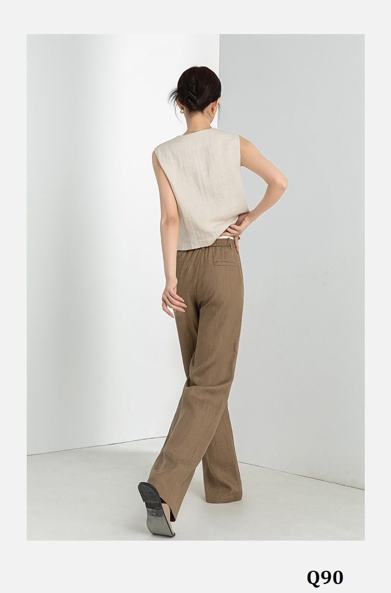  Q90-Quần Linen Lụa Viền Lưng 