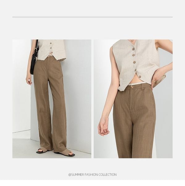  Q90-Quần Linen Lụa Viền Lưng 