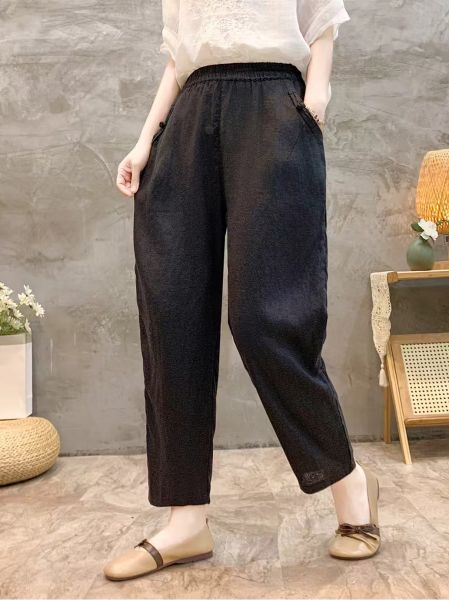  Q222-Quần Linen Harem Ống Nhỏ 