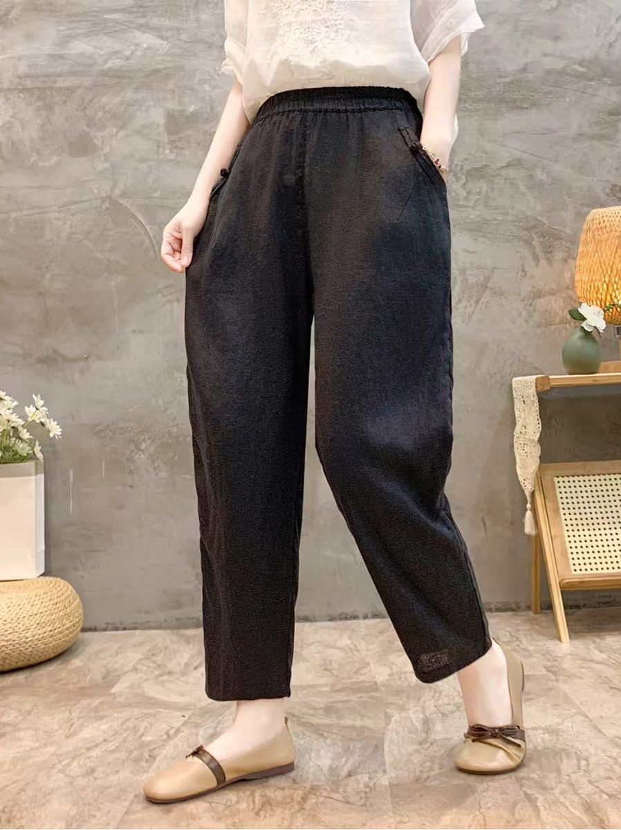  Q222-Quần Linen Harem Ống Nhỏ 