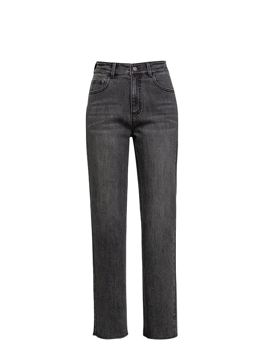  Q374-Quần Jeans Ống Đứng Co Dãn 4 Chiều Lai Tua Rua 9 Tấc 