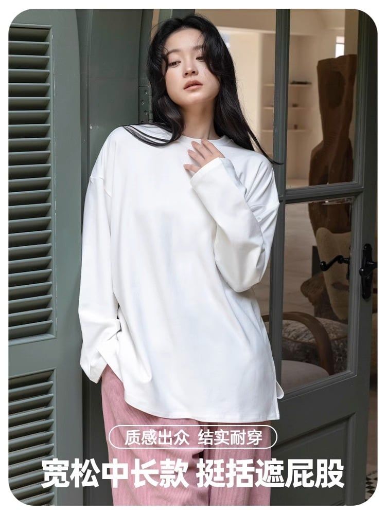  A471-Áo Thun Len Dài Tay Có Bo Rộng Rãi 