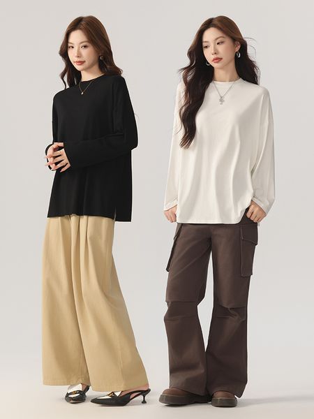  A470-Áo Thun Len Dài Tay Rộng Rãi Mùa Thu 