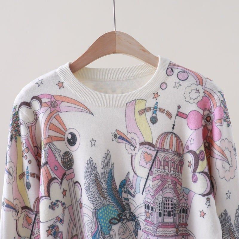  A847 Áo Len Dệt Kim Lâu Đài Cổ Tích 